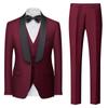 Comércio Exterior Transfronteiriço 2026 Novo Modelo Masculino Comércio Exterior Amazon Terno Conjunto de Três Peças Masculino Terno Formal com Duas Fendas