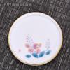 Posavasos de cerámica dorada pintado a mano, creativo portavasos de porcelana blanca dulce, juego de té con aislamiento térmico, accesorios para ceremonia del té de kung fu para el hogar