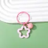 Llavero de Campana Estrella de Cinco Puntas Macaron Anillo Colgante de Plástico Colorido Colgante para Mochila Accesorios de Bricolaje Adorno Pequeño