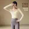 Roupas de Yoga para Treinamento Profissional de Pilates para Mulheres Secagem Rápida Corrida Academia Esportes Conjunto de Duas Peças Justo Top Manga Longa