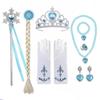 Accesorios Congelados Accesorios de Aisha Cenicienta cosplay Accesorios Azules Aretes Collar Guantes Flores