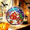 Amazon de Venta Caliente Transfronterizo Acrílico Redondo Pintado Estilo Multicolor Transparente Colgante Decorativo Atrapasoles Susurrante