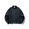 Yidao Vintage Outono 2026 Nova Camisa Jeans Casual Americana Lavada Desgastada Camisa Retro Solta de Manga Longa