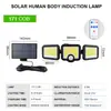 Nueva lámpara de pared solar de 333 LED con división transfronteriza, lámpara de jardín solar para exteriores, lámpara de inducción del cuerpo humano