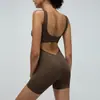 Mono de yoga de una pieza con diseño de espalda hueca para deportes y fitness
