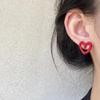Brincos de amor vintage Ankora Red 2024 Novo nicho oco elegante personalizado simples brincos para mulheres