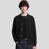 APO Roupa Masculina Transfronteiriça Luxo Discreto Estilo Old Money Tricô Jacquard Caimento Relaxado Solto Gola Lapela Casaco Suéter Cardigan Masculino
