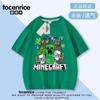 Camiseta Minecraft Infantil Desenho Animado Manga Curta Algodão 2025 Novo Modelo para Crianças Maiores Verão Meia-Manga Top Masculino Tendência