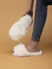 Chinelos Peludos Populares Transfronteiriços para Mulheres no Outono e Inverno Casa Interior Moda Solado Macio Peludo Quente Confinamento Chinelos de Algodão