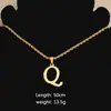 Collar Trenzado Colgante Letra Inglesa Simple de Acero Inoxidable Europeo y Americano Moda Versátil Colgante Letra Grande Cadena Clavicular