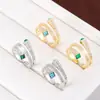 Anillo de diseño de lujo ligero de moda con diseño completo de diamantes, anillo de estilo ins de alta calidad, anillo de chica moderno, apertura ajustable, joyería