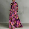 Vestido de verão europeu e americano transfronteiriço, novo estilo de verão, acinturado, emagrecedor, elegante, moderno, estampado, estilo retro francês de férias