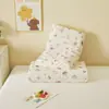 Funda de almohada de algodón y látex al por mayor para las cuatro estaciones, funda de almohada de algodón con dibujos animados para niños, funda de almohada de goma viscoelástica para estudiante individual