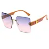 Gafas de Sol Marca 2024H para Mujer, Protección UV, Montura Cuadrada Grande, Visera Solar, Moda Europea y Americana al por Mayor, Gafas con Visera UV400