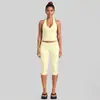 Conjunto de fitness transfronterizo con top de tirantes con escote en V para yoga y conjunto de shorts deportivos de fitness para Pilates para mujer