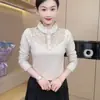 Diseño Original Dropshipping Primavera 2026 Nueva Moda Versátil Juvenil Manga Larga Ajustado Top para Mujer Camisa Base