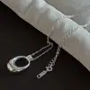 Plata de Ley S925 Estilo Coreano Diseño de Nicho Sentido del Diseño Retro Minimalista Collar Moda Coreana Cadena de Clavícula Simple al por Mayor