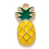 Série Frutas Amarelas Acessórios para Chaveiro DIY Liga Esmaltada Manga Limão Pingente de Colar