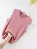 Colete Novo Estilo Feminino Roupa Externa Interna Slim-fit Cor Sólida Com Fio Gola Redonda Sem Mangas Top Emagrecedor Versátil Tamanho Grande Fino Base