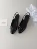 Sandalias Chuyuji de estilo francés para mujer, punta redonda, con lazo, punta cerrada, talón abierto, tira única, elegantes y versátiles