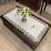 Mantel de Encaje Transfronterizo, Cubierta para Mesa de Café, Alfombrilla para Escritorio, Mantel Decorativo de Lujo Ligero de Gama Alta, Salvamanteles Protector