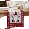 Nuevos Productos Navideños Transfronterizos, Camino de Mesa Navideño, Decoración Festiva, Camino de Mesa de Lino, Decoración de Mesa de Comedor para el Hogar, Camino de Mesa Navideño