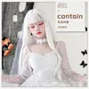 Peruca Branco Prateado Fantasia de Palhaço Cos Uniforme Tentação Peruca Cosplay Diabo Bruxa Vampiro Cabelo Longo