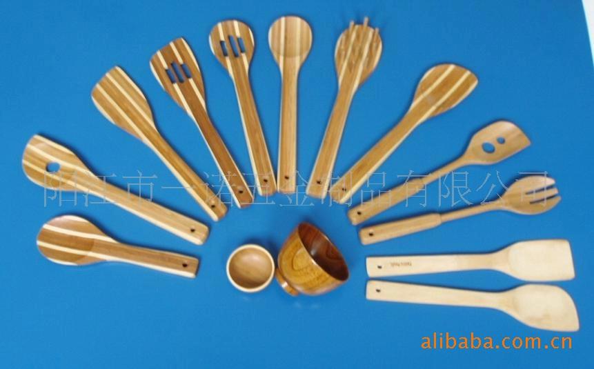 Q-016竹木餐具,木刀,木叉,木勺,木碗