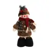 Figurilla Navideña de Venta Caliente Transfronteriza Muñeco Retráctil de Arpillera con Copo de Nieve y Cuadros Adorno de Decoración Navideña