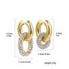 Brincos Argola Exagerados em Aço Inoxidável Torcido Banhados a Ouro 18K, com Pérolas Torcidas e Cravejados com Diamantes, Estilo Europeu e Americano, Transfronteiriços