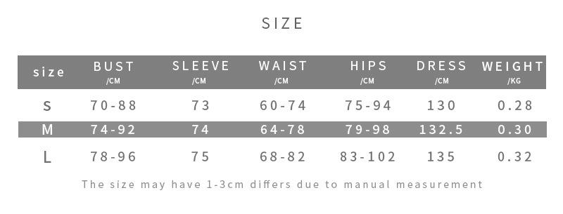 阿里尺码表-英文