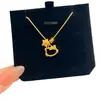 Nuevo Collar Lindo de Gato Kt Estrella para Mujer, Oro Arena, Dulce, Ligero, Lujoso y de Aspecto Elevado Cadena para Clavícula Chapada en Oro de 18K Venta al por Mayor