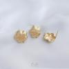 Brincos Semi-Ovais em Formato de Coração Pêssego Pequena Flor com Argolas Penduradas, Padrão de Árvore Banhado a Ouro 14K, Brincos DIY Feitos à Mão, Acessórios de Joalheria