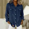 Otoño e Invierno Venta Caliente Transfronteriza Manga Larga Estilo Nuevo Ropa de Mujer Camisa Amazon Comercio Exterior Chaqueta de Pana Europea y Americana Versátil Casual