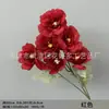 Flor artificial de boda Flor de hibisco de 6 cabezas Salón de bodas Arreglo floral de camino Decoración del lugar Flor falsa Hecha a mano Madera de algodón de 6 cabezas