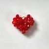 Cinturón tejido colorido de Corea del Sur que cuelga un corazón de melocotón tridimensional, accesorios acrílicos para bricolaje, pendientes, horquilla, material de carcasa de teléfono móvil, venta al por mayor