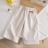 Pantalones de Moda Otoño para Niñas con Lunares 2025 Nuevos Pantalones Anchos Dulces Lindos Sueltos con Adorno de Encaje para Niños