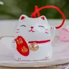 Atacado sinos de vento de cerâmica caixa de doces de gato artesanato casamento presente de casamento de retorno sinos de vento pintados à mão