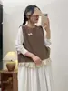 Ropa Otoño 2025 Estilo Literario Espalda Abierta Cuello Redondo Sin Mangas Chaleco Holgado Chaleco Al Por Mayor