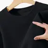 Sudadera de cuello redondo otoño invierno peso pesado con felpa interior cálida unisex casual diaria holgada versátil