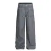 Pantalones Cargo de Leñador Relajados Estilo Retro Americano con Salpicaduras, Rodilleras Dobles, Retazos, Unisex, Otoño, Nuevos, Casuales, de Pierna Recta