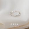 Anel de Prata Esterlina S925 Vazado com Diamante para Mulheres Design Minimalista Empilhável Ins Xadrez Fino Liso Anel Aberto