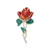 Broche de Planta de Rosa con Pedrería de Lujo Accesible de Gama Alta Elegante Elegante Ropa para Dama Corsage Broche Joya