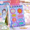 Livro Espiral de Adesivos para Vestir Menina Fofa Brinquedo Infantil Material para Diário de Mão Quebra-cabeça Descompressão Jogo de Tabuleiro Criativo Feito à Mão
