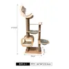 Estrutura de escalada para gatos em madeira maciça, cápsula espacial para afiar as garras, villa compacta para gatos, design integrado em rattan, adequada para espaços pequenos, ninho de escalada para gatos