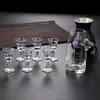 Vaso de cristal para Moutai, vaso de chupito de 10 ml, juego de decantador de licores, juego de siete piezas, diseño Feitian