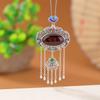 Colgante Ruyi de Huevo Frito con Borla de Jade Rojo del Sur Hetian Jade Sangre de Jade Po Marea Nacional Esmalte Plata de Ley S925 Ciervo Único
