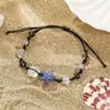 Pulseira de Concha Estrela do Mar Estilo Oceano Transfronteiriça com Design Único, Pulseira de Margarida Trançada Ajustável Feita à Mão, Tendência