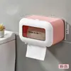 Suporte de Rack para Caixa de Lenços Plástico Caixa de Papel Banheiro Sem Furos Caixa de Lenços Banheiro Montado na Parede Caixa de Armazenamento Impermeável