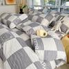 Conjunto de Quatro Peças para Cama de Tecido Grosso Antigo, Lençóis de Cama 100% Algodão, Capa de Edredom, Lençóis de Elástico, Conjunto de Três Peças de Capa de Edredom de Verão